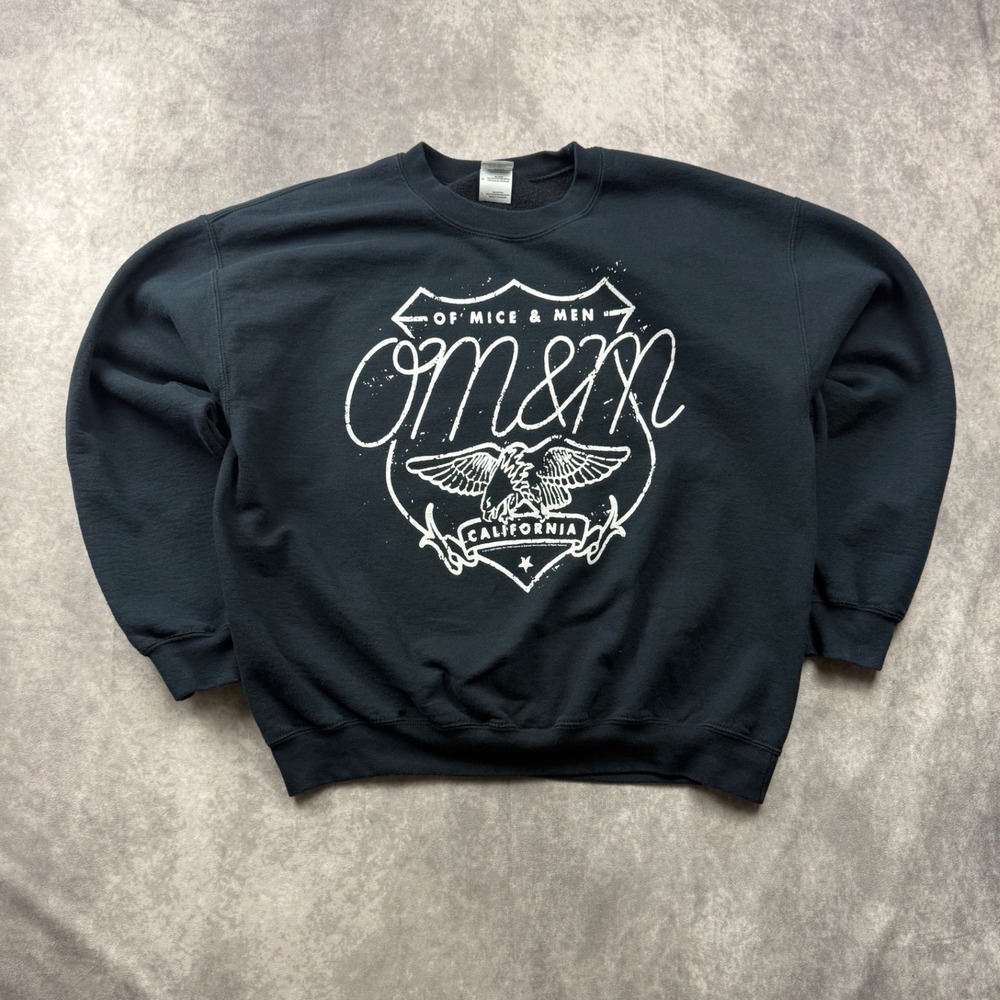 Of Mice & Men Band Sweatshirt Mens Large Black Eagle California Graphic Crewneck
